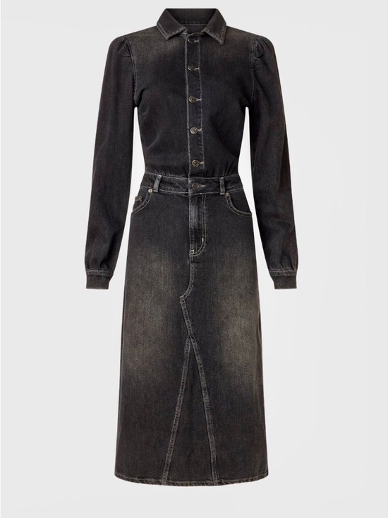 Rails Dresses & Skirts - RAILS / Beverly - Washed Black Denim Midi Shirt Dress - Sz L